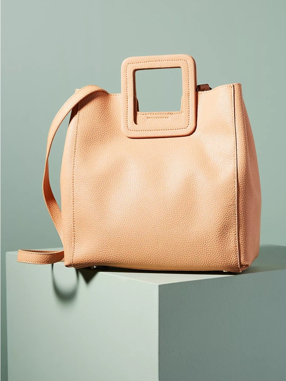 TMRW Studio Antonio Blush Pink Leather Tote Satchel Anthropologie